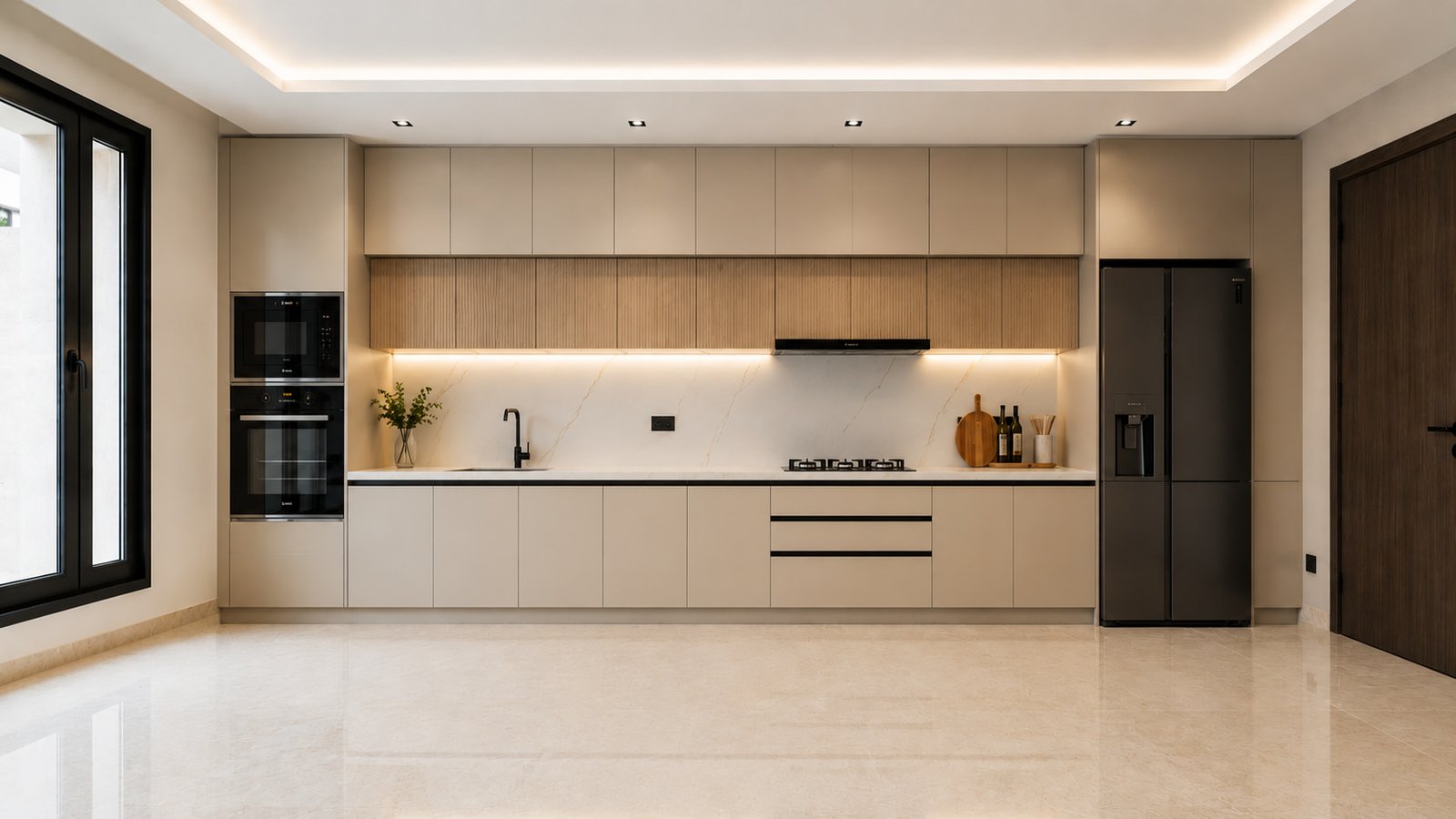 Moderne keuken — demontage tot gebruiksklaar